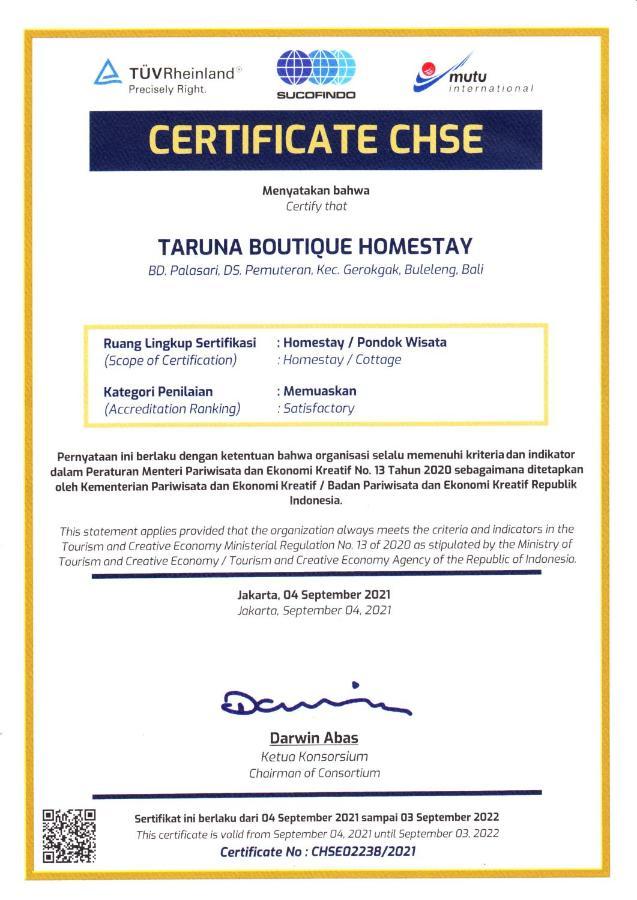 Taruna Boutique Homestay&Spa Pemuteran Extérieur photo